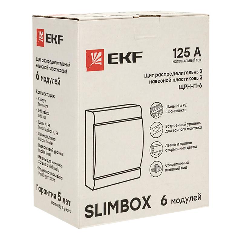 Щит распределительный навесной ЩРН-П-6 "SlimBox" белая дверца IP41 PROxima | sb-n-6w | EKF — миниатюра 2