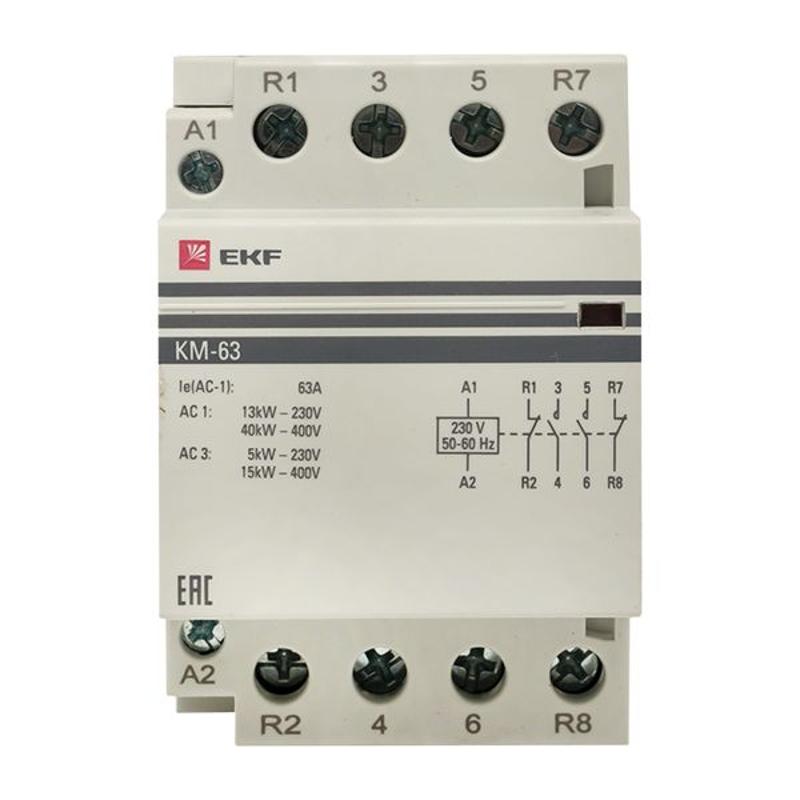 Контактор модульный КМ 63А 2NО+2NC (3 мод.) PROxima| km-3-63-22 | EKF — миниатюра 9