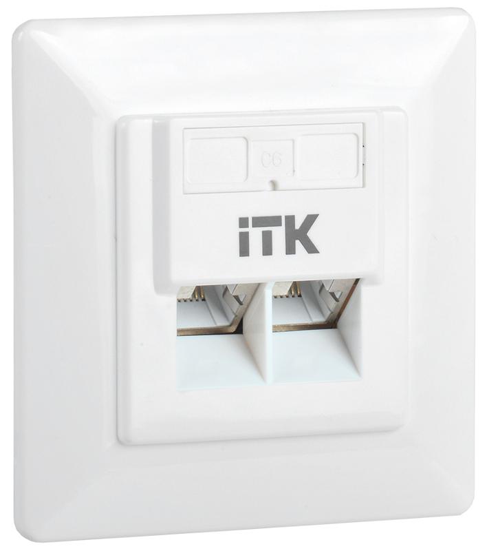 Внутренняя инф. розетка RJ45 кат. 6 FTP 2 порта | CS2-1C06F-2-1 | ITK — ITK