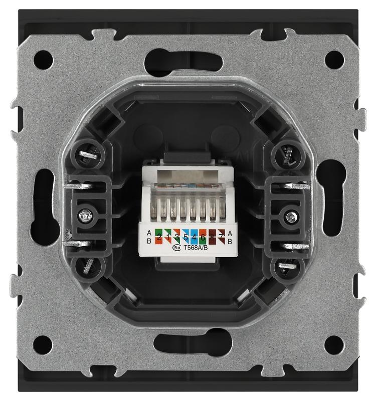 Розетка Arktik 16-3107-05 информационная RJ45 антрацит | Б0070478 | ЭРА — миниатюра 4
