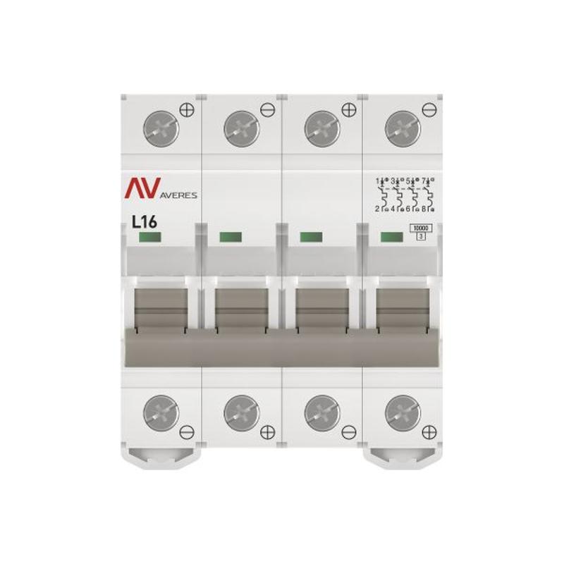 Выключатель автоматический AV-10 DC 4P 16A (L) 10kA AVERES | mcb10-DC-4-16L-av | EKF — миниатюра 3