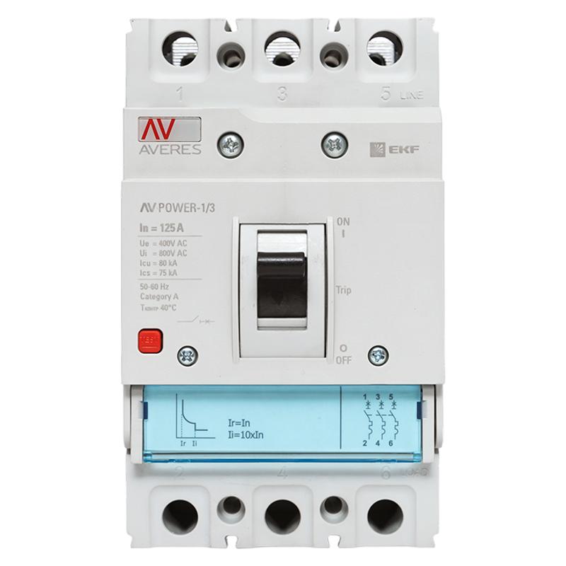 Выключатель автоматический AV POWER-1/3 125А 80kA TR AVERES | mccb-13-125H-TR-av | EKF — миниатюра 3