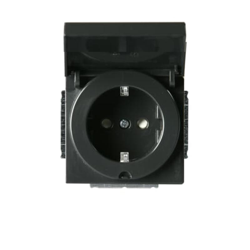 Розетка Shuko 16А 230В IP21/44 с крышкой, Impressivo, антрацит | 20EUCK-81  | 2TKA00000436 | ABB — ABB