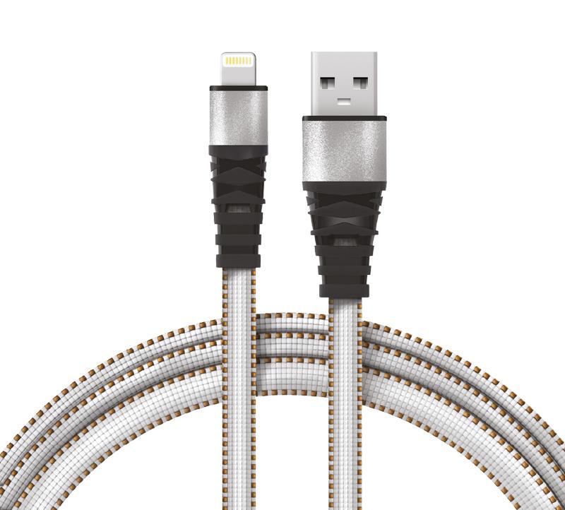 Кабель REXANT USB-Lightning 2.4 A, 1 м, белая нейлоновая оплетка |18-7056 | REXANT — REXANT