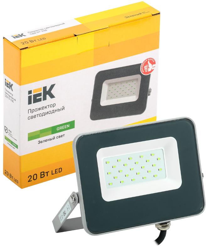 Прожектор светодиодный СДО 07-20G green IP65 серый | LPDO7G-01-20-K03 | IEK — миниатюра 2