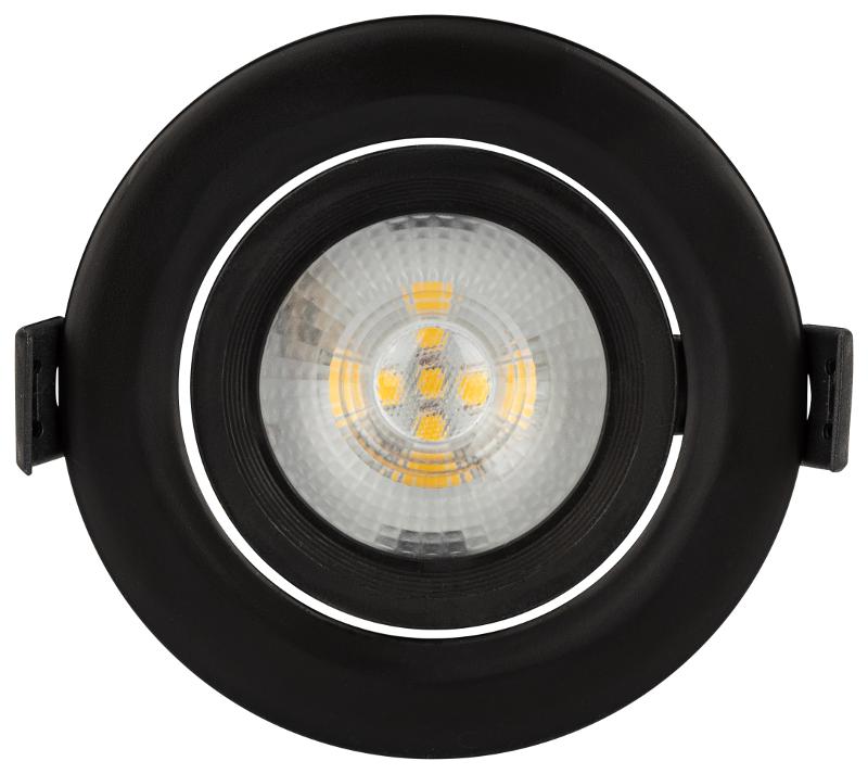 Светильник светодиодный встраиваемый KL LED 22A-5 4K BK круглый поворотн. LED SMD 5W 4000K ч | Б0039687 | ЭРА — миниатюра 5