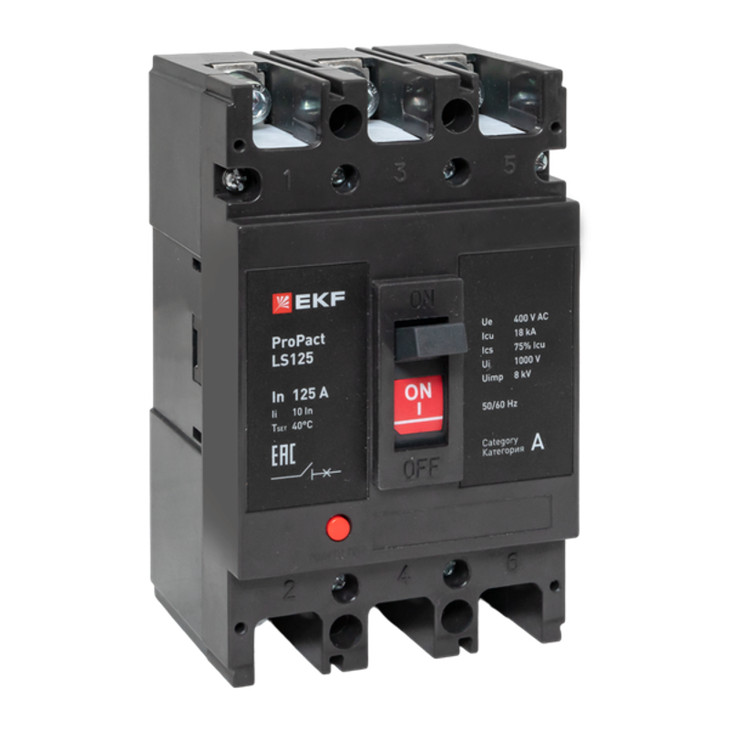 Выключатель автоматический LS125 18кА 3P 160А ProPact | mccb-125-18-3-160-ls | EKF — EKF