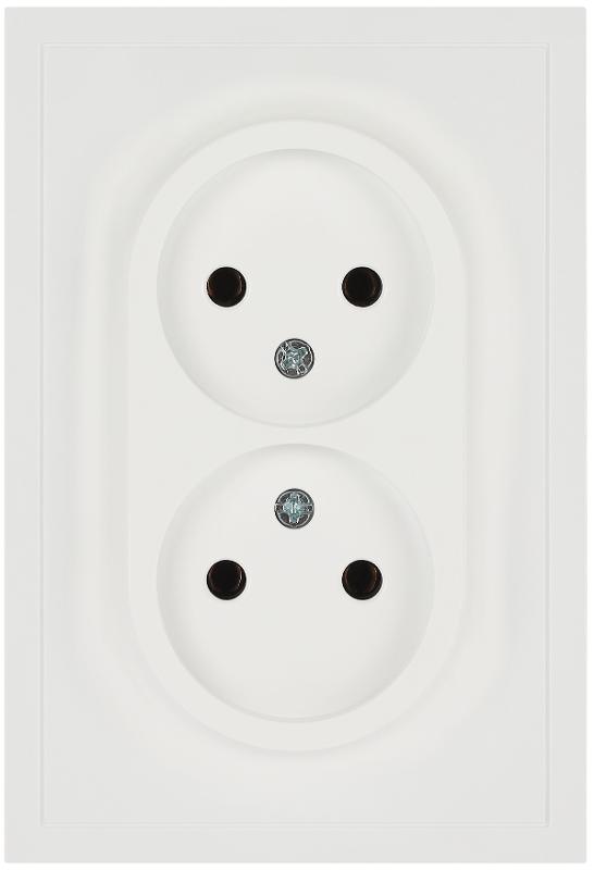 Розетка Galaxy 15-2107-08 без заземления двойная 2X2P 16А-250В IP20 белый матовый | Б0071704 | ЭРА — ЭРА (Энергия света)