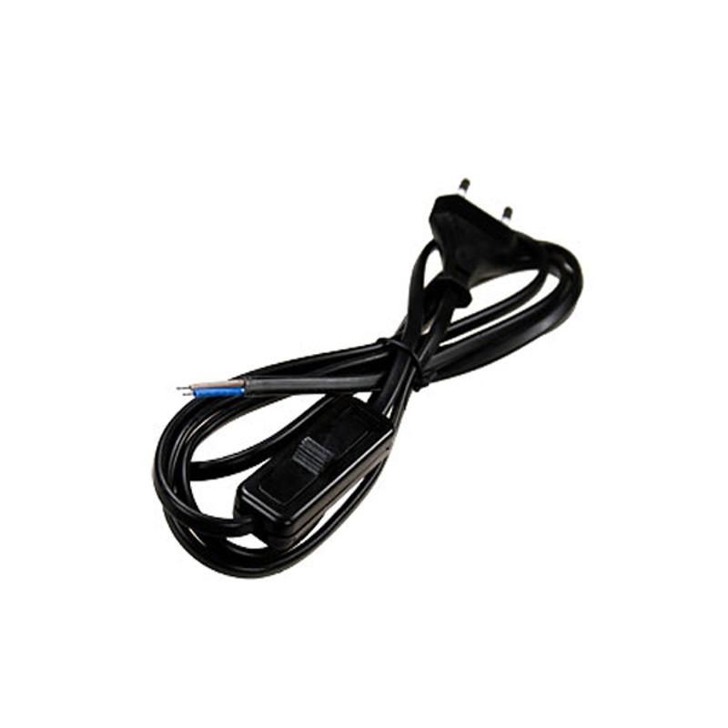Сетевой шнур KF-HK-1 230V 1.9м (с выключателем) черный | 23050 | FERON — фото 1 | Sento