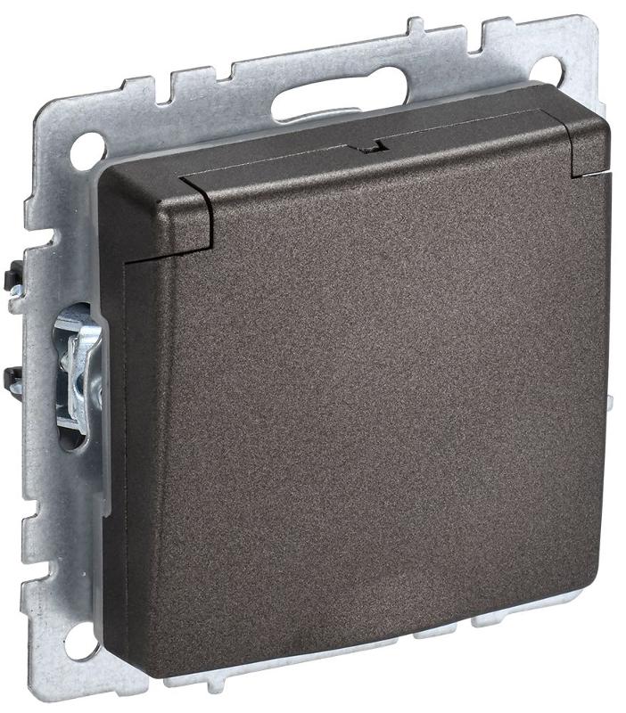 BRITE Розетка с заземлением со шторками с кр. 16А IP44 РСбш10-3-44-БрТБ темная бронза | BR-R16-16-44-K45 | IEK — IEK (ИЭК)