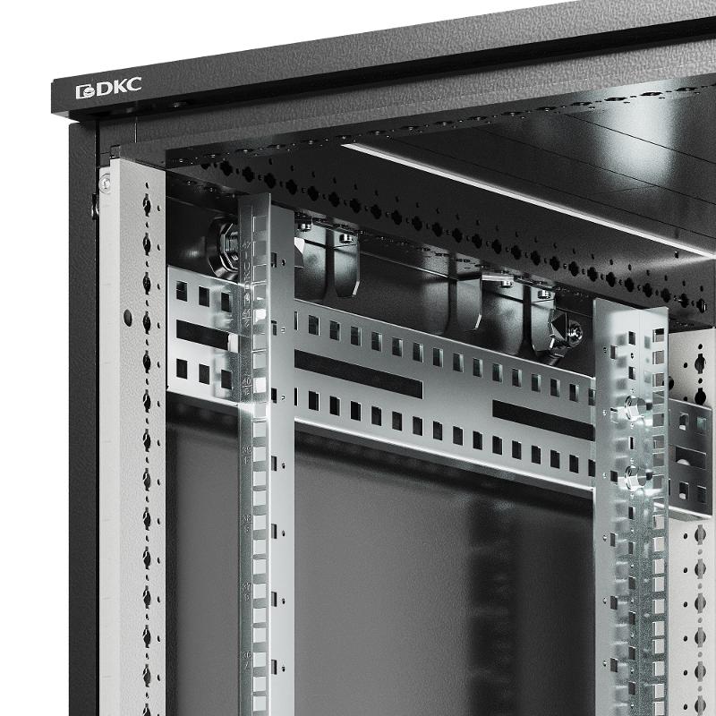 Шкаф напольн. разобр. 19'' IT-CQE-N 42U 600x1000мм, крыша с вырубк., дверь перф. и двойн. перф., двойн. бок. панели, RAL9005 | R5ITN42610FP1P2SB | DKC — миниатюра 4
