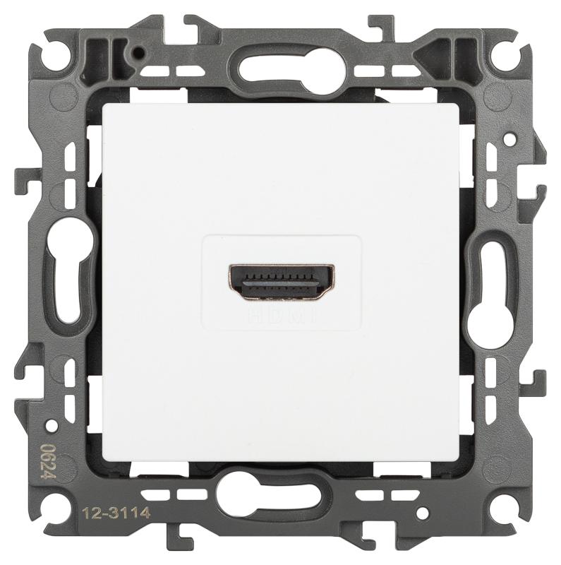 Розетка ЭРА Серия 12 12-3114-01М HDMI, белый матовый  | Б0065724 | ЭРА — миниатюра 1