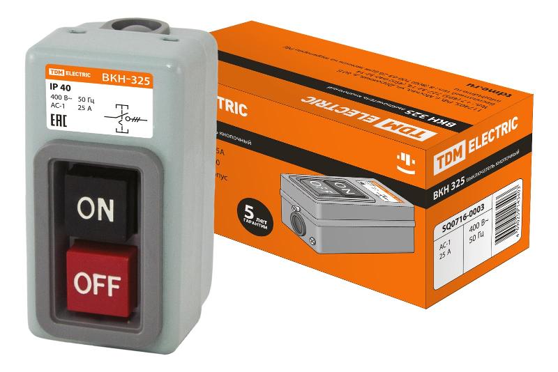 Выключатель кнопочный ВКН-325 3Р 25А 230/400В IP40  | SQ0716-0003 | TDM — TDM ELECTRIC