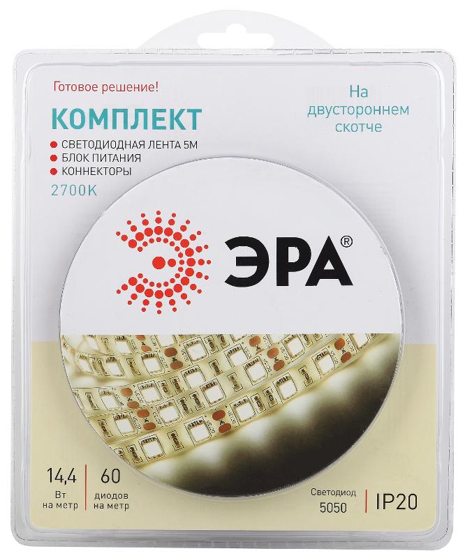 Комплект светодиодной ленты 5050kit-14,4-60-12-IP20-2700-5m | Б0043066 | ЭРА — миниатюра 1