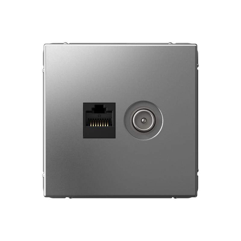ArtGallery Сталь Розетка двойная TV + компьютерная RJ45, кат. 5Е | GAL000989 | SE — Systeme Electric