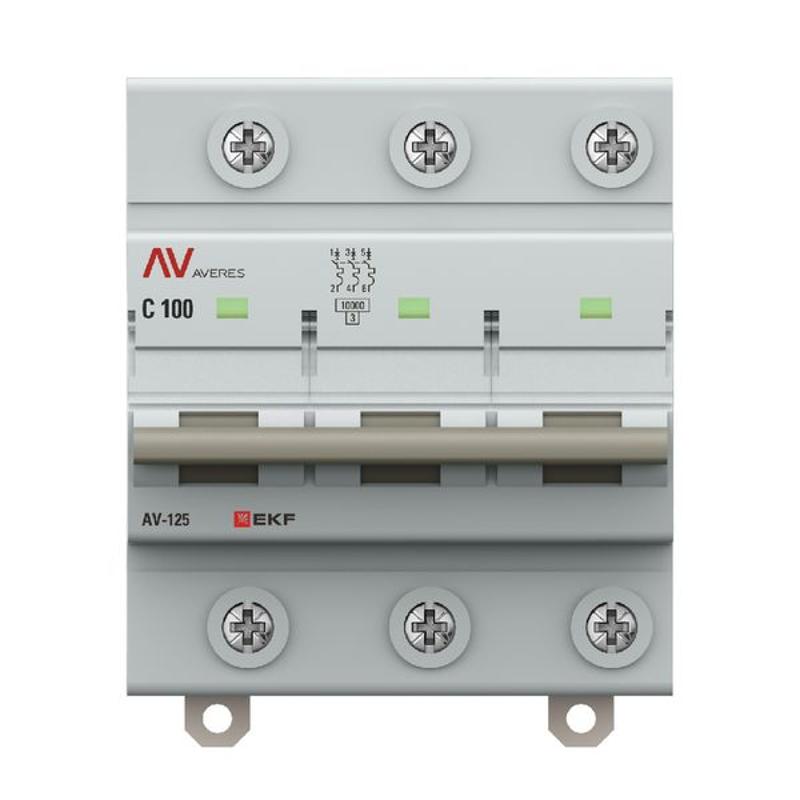 Выключатель автоматический AV-125 3P 100A (D) 10kA  AVERES |mcb125-3-100D-av| EKF — миниатюра 7