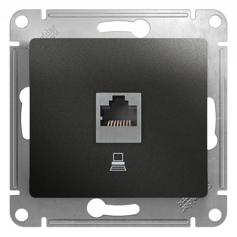 Glossa Антрацит Розетка компьютерная RJ45 кат.5E | GSL000781K | SE — Systeme Electric