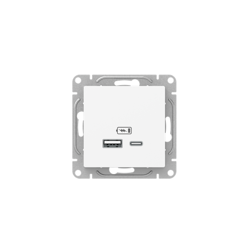 Механизм розетки USB-A+С, белый Эпика EKF | UP1-SOW-USBA+USBC | EKF — EKF