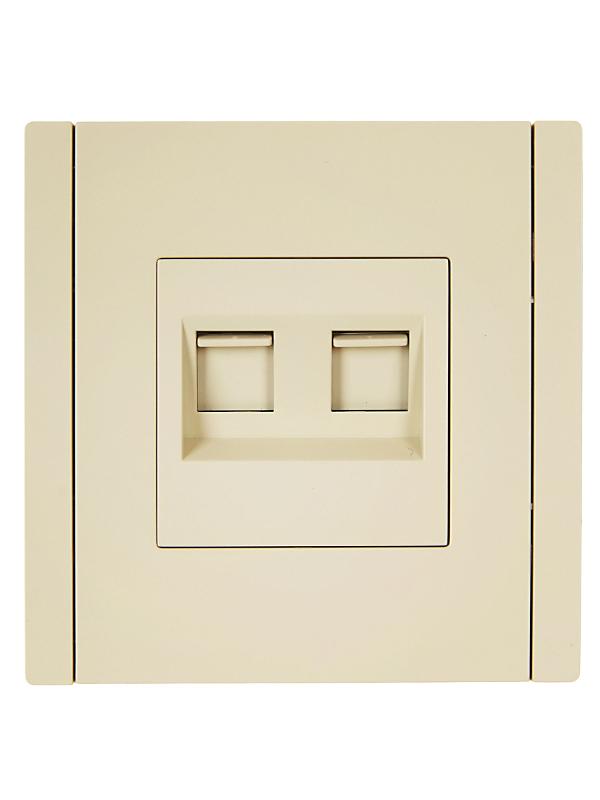 FORTE&PIANO Розетка комп. 2-ая RJ45 кат.6 FP434 ваниль | FP-K20-2-K10 | IEK — миниатюра 2