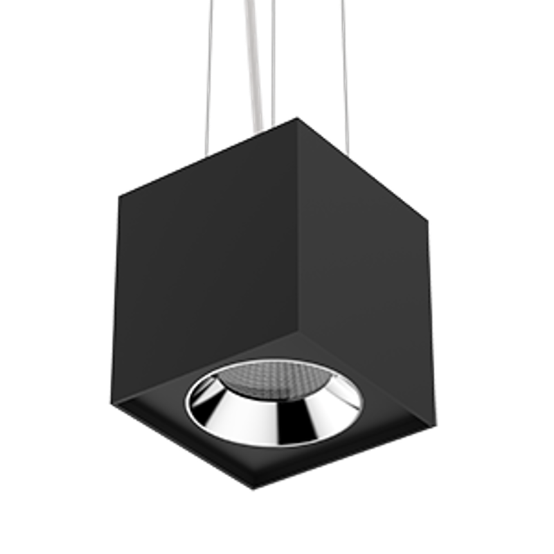 Светильник светодиодный DL-02 Cube подвесной 150х160 мм 36Вт 4000K 35° RAL9010 черный муар | V1-R0-90360-30000-2003640 | VARTON — VARTON