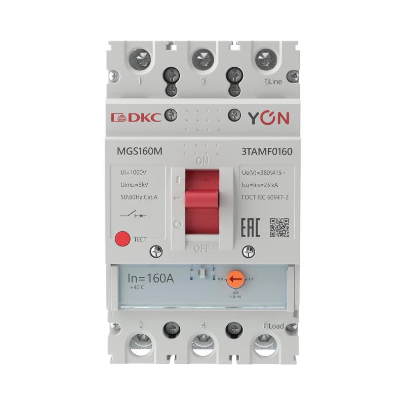 Авт. выкл. YON MGS160 3P 128-160A 25kA | MGS160M-3TAMF0160 | DKC — миниатюра 2