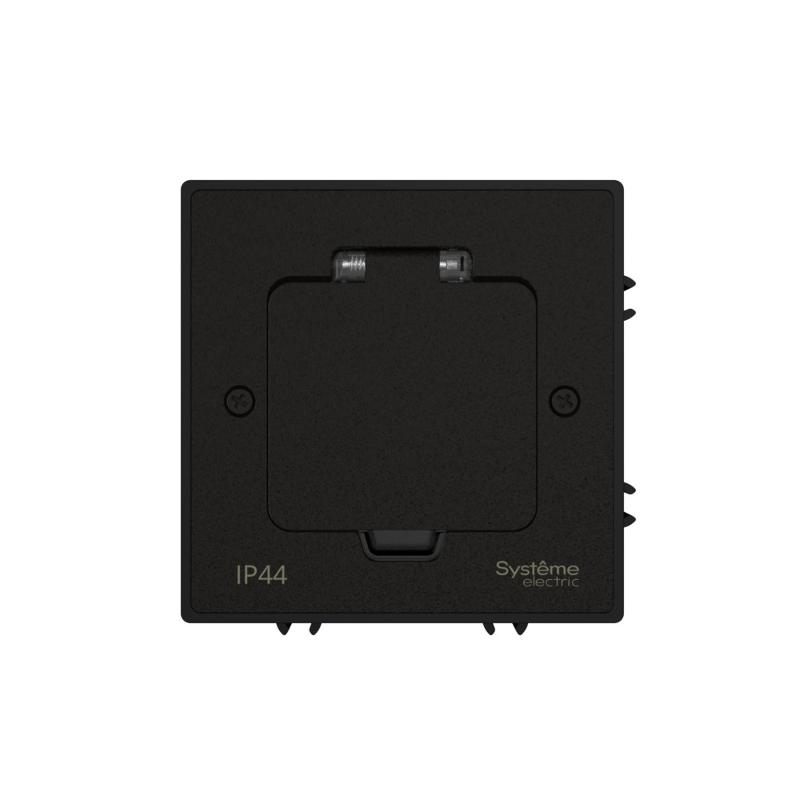 MultiDesk Лючок с розеткой 2К+З, 16А/250В, IP44 с монтажной коробкой для бетонных полов Чёрный матовый, тип MDK21 | MDK21202MBC | SE — миниатюра 4