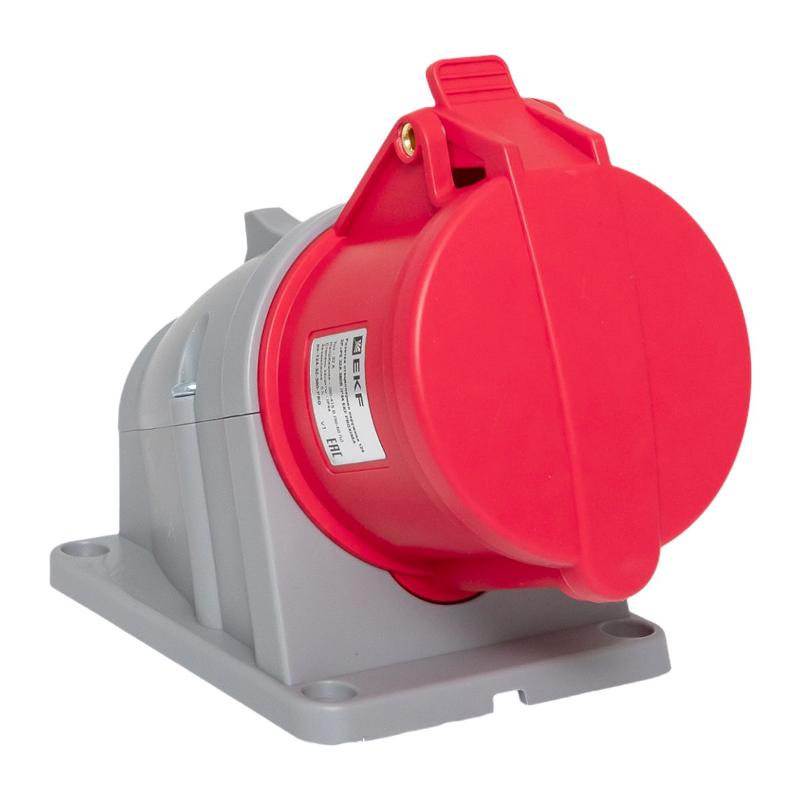 Розетка стационарная наружная 124 3Р+РЕ 32А 380В IP44 EKF PROXIMA | ps-124-32-380-PRO | EKF — EKF