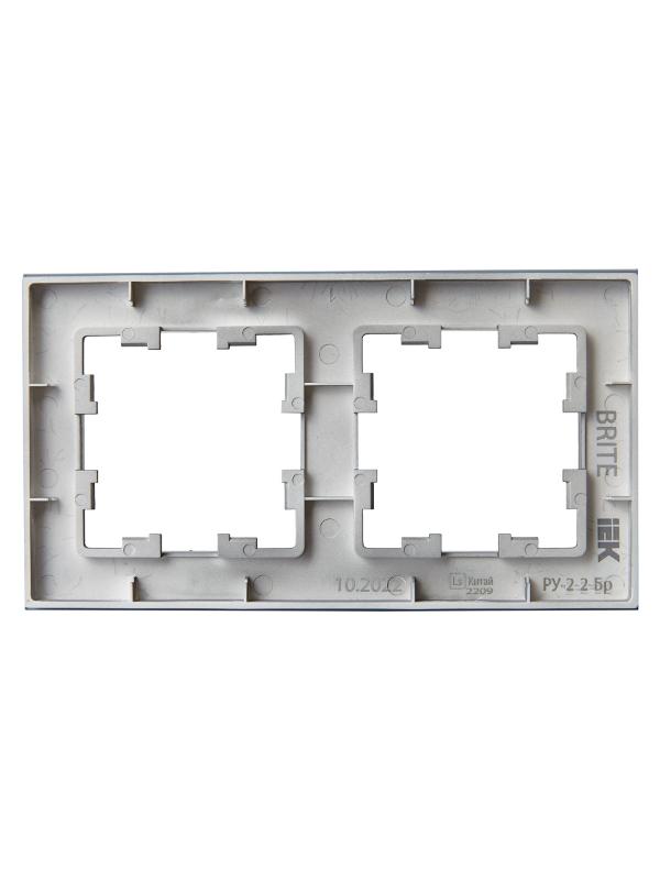 BRITE Рамка 2-ая РУ-2-2-Бр стекло маренго матовый | BR-M22-G-31-K35 | IEK — миниатюра 3