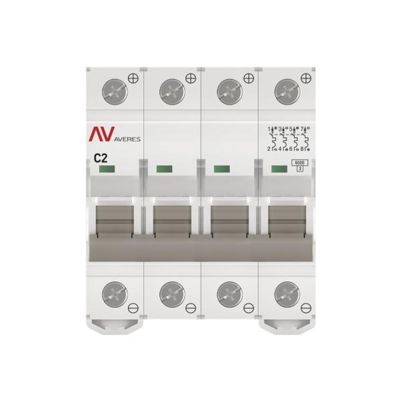 Выключатель автоматический четырехполюсный AV-6 DC 2А C 6кА AVERES | mcb6-DC-4-02C-av | EKF — миниатюра 11