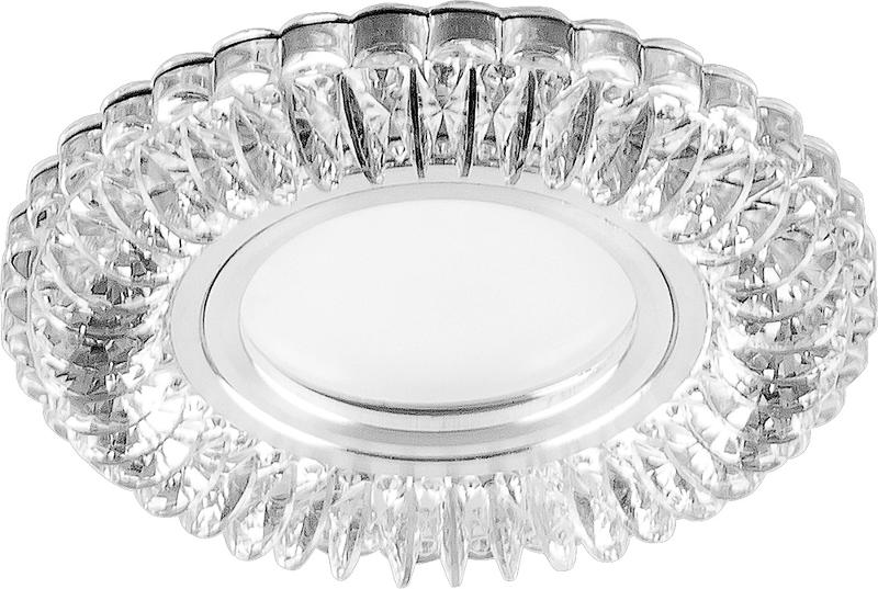 Светильник точечный встраиваемый под лампу, с LED подсветкой CD904 15LED*2835 SMD 4000K, MR16 50W G5.3, прозрачный, хром | 28977 | FERON — миниатюра 1