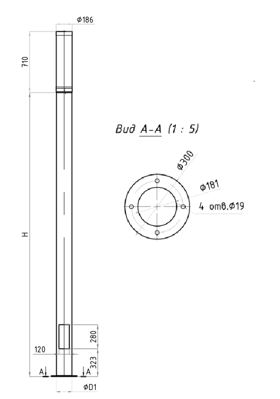 Осветительный комплекс COLOSS LED 50W RW 830 RAL9005 POLE 4M (без ЗДФ) | 4798000030 | Световые Технологии — миниатюра 5