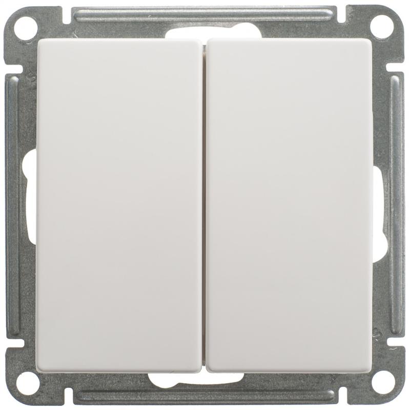W59 Белый Переключатель 2-клавишный 10АХ | VS610-256-1-86 | SE — Systeme Electric