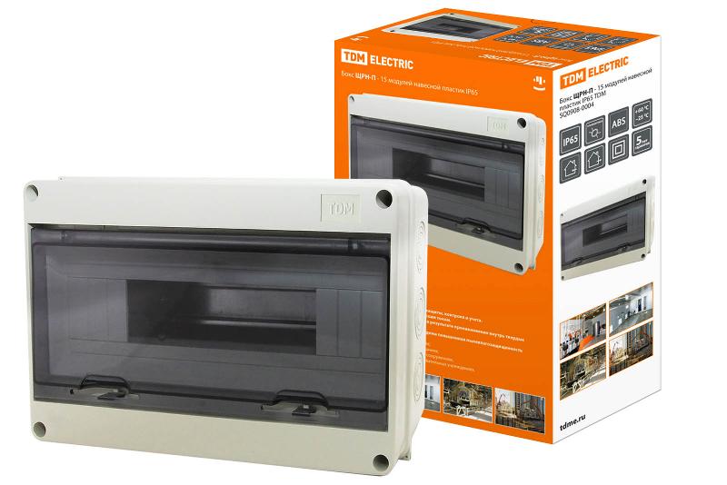 Бокс пластиковый навесной ЩРН-П-15 модулей IP65 | SQ0908-0004 | TDM — TDM ELECTRIC