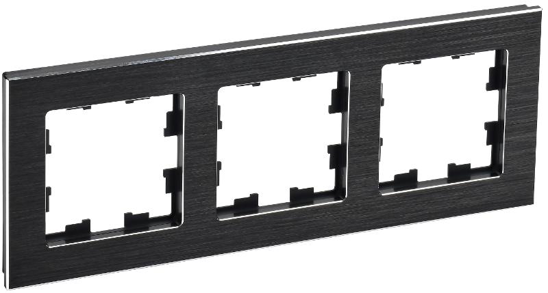 BRITE Рамка 3-ая РУ-3-1-БрЧ металл черный | BR-M32-M-K02 | IEK — IEK (ИЭК)