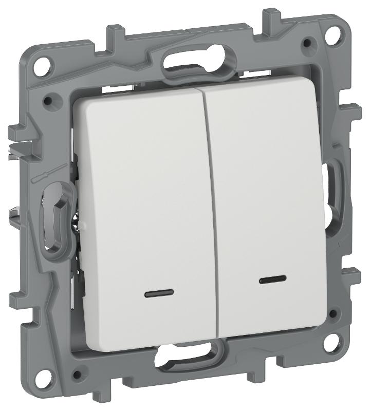 IEKETIKA Перекл. 2кл подсв. 6/2L 10АХ б/к 6710161 молоч. | 6710161 | IEK — IEK (ИЭК)