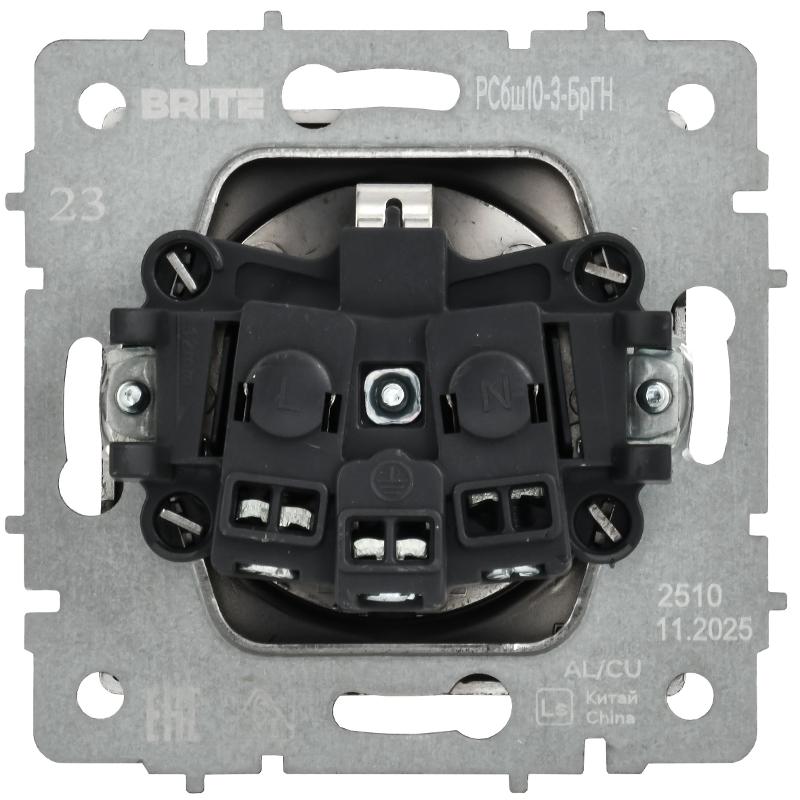 BRITE Роз. с з/к/ш с кр. 16А IP20 РСбш10-3-БрГН мет х/н  | BR-R16-16-M-K23 | ИЭК — миниатюра 3