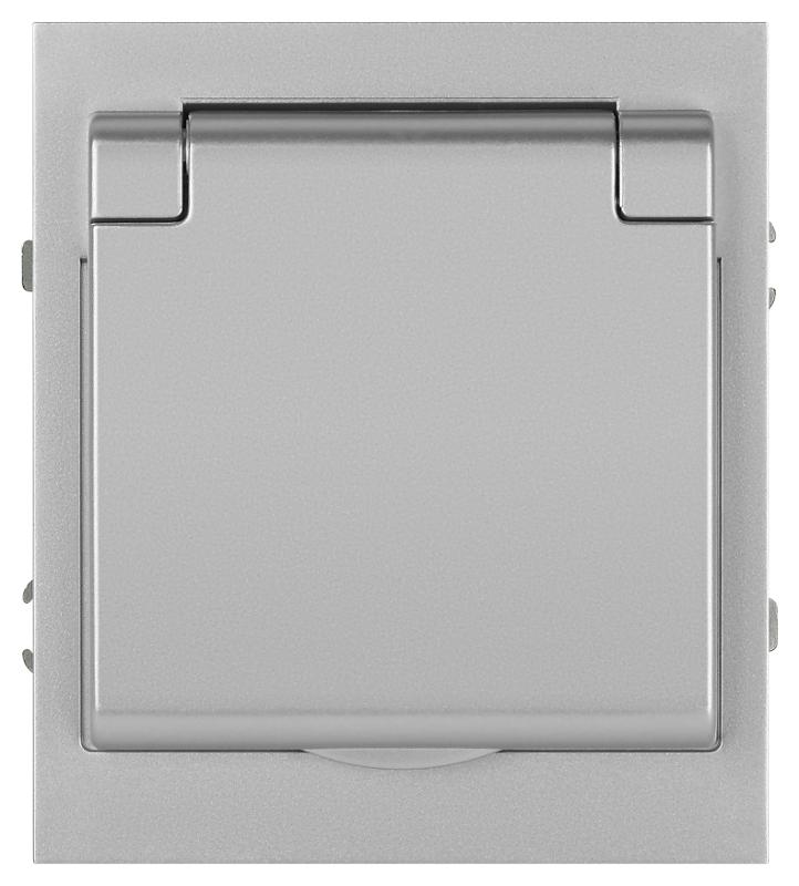 Розетка Arktik 16-2103-03 с заземлением 2P+E Schuko со шторками с крышкой 16А-250В алюминий | Б0070436 | ЭРА — ЭРА (Энергия света)