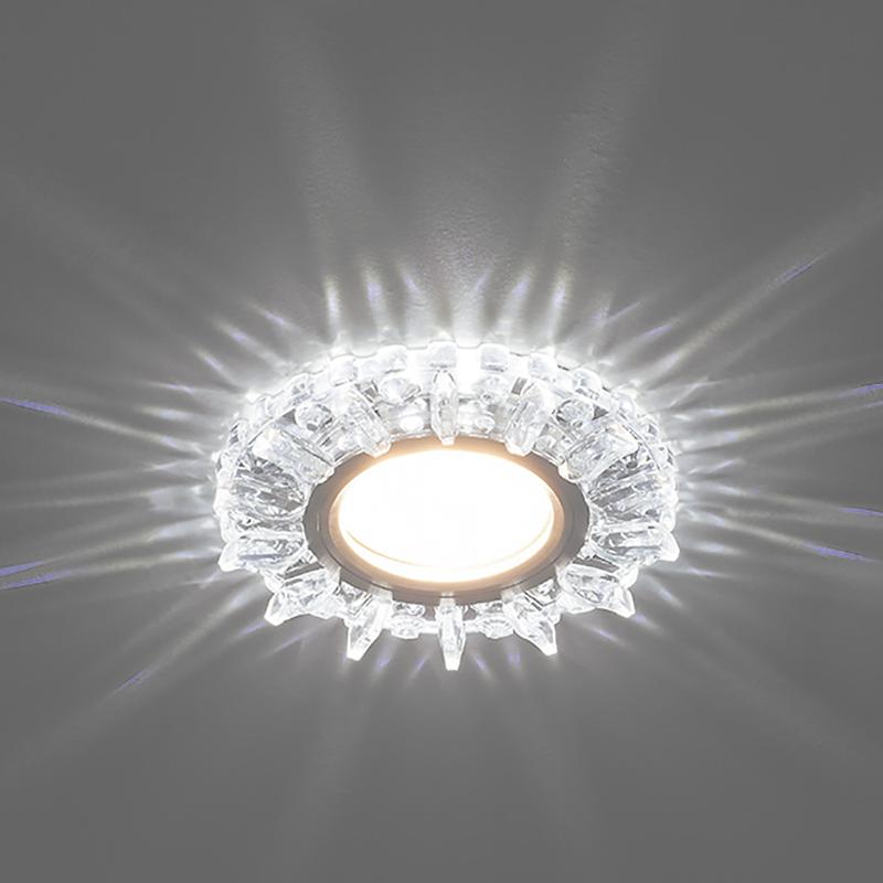 Светильник точечный встраиваемый под лампу, с LED подсветкой CD910 15LED*2835 SMD 4000K, MR16 50W G5.3, прозрачный, хром | 28893 | FERON — миниатюра 3