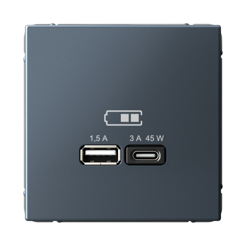 ArtGallery Грифель Розетка USB A + тип-C 45Вт высокоскор.заряд. QC, PD, механизм | GAL000729 | SE — Systeme Electric