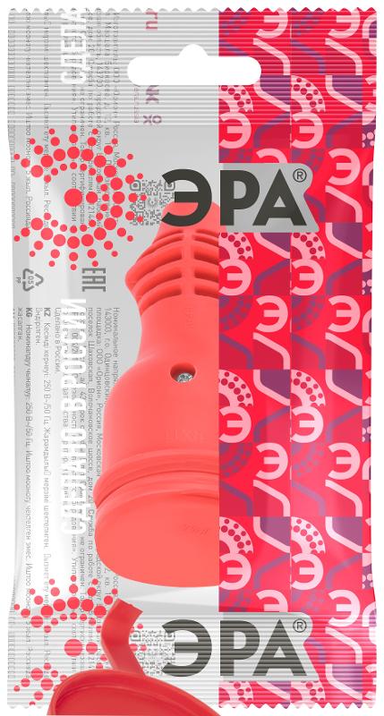 Розетка ЭРА RX11-R-IP44 каучуковая c заземлением 16А IP44 прямая красная | Б0069326 | ЭРА — миниатюра 3