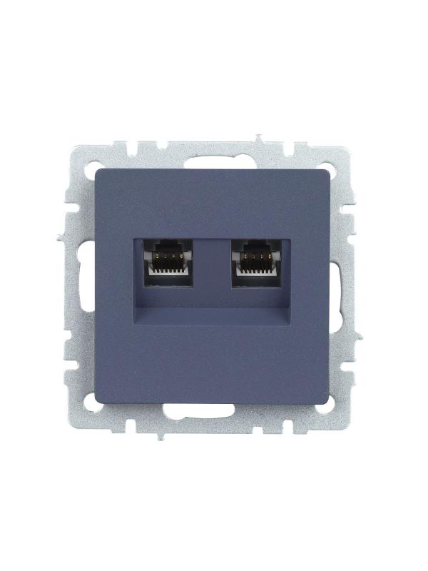 BRITE Розетка компьютерная 2-ая RJ45 кат.5E РК10-2-БрМ маренго  | BR-K20-1-K35 | IEK — миниатюра 2
