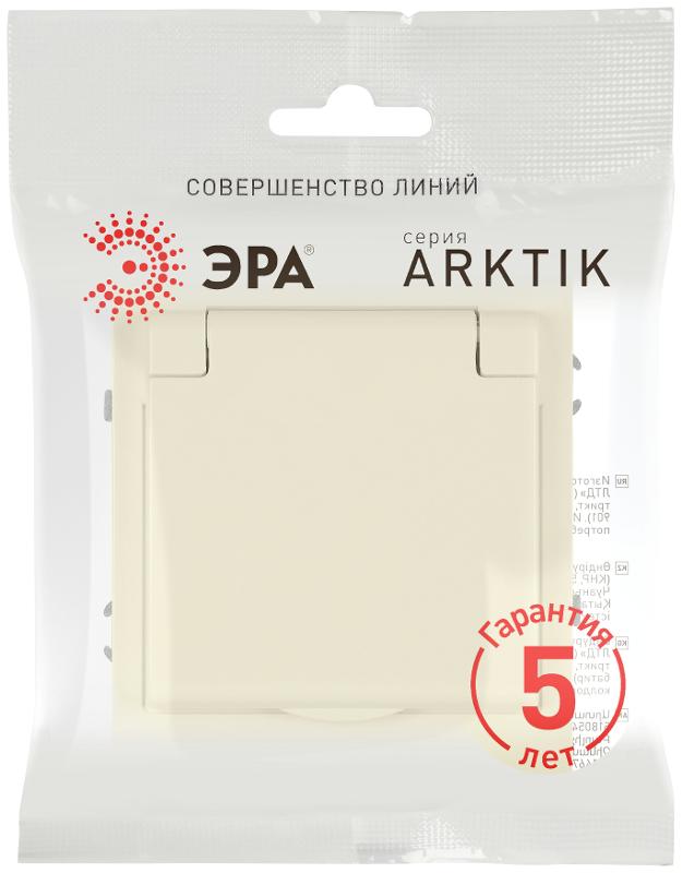 Розетка Arktik 16-2103-02 с заземлением 2P+E Schuko со шторками с крышкой 16А-250В слоновая кость | Б0070435 | ЭРА — миниатюра 2