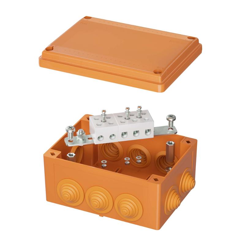 Коробка распределительная пластиковая FS огн., IP56,150х110х70мм, 5р, 450V,30A,16мм.кв с кабельными вводами и клеммниками | FSB21516 | DKC — DKC (ДКС)