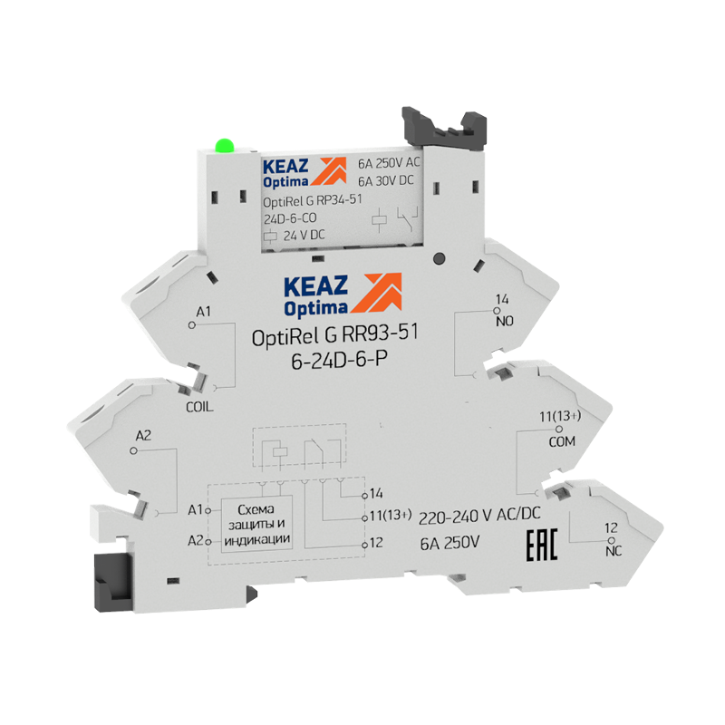 Релейный модуль OptiRel G RM38-61-110-125U-6-P-CO| 280994 | КЭАЗ — КЭАЗ (Курский электроаппаратный завод)