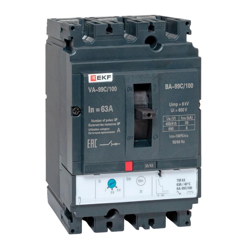 Выключатель автоматический ВА-99C (Compact NS) 100/63А 3P 36кА EKF PROxima | mccb99C-100-63 | EKF — EKF