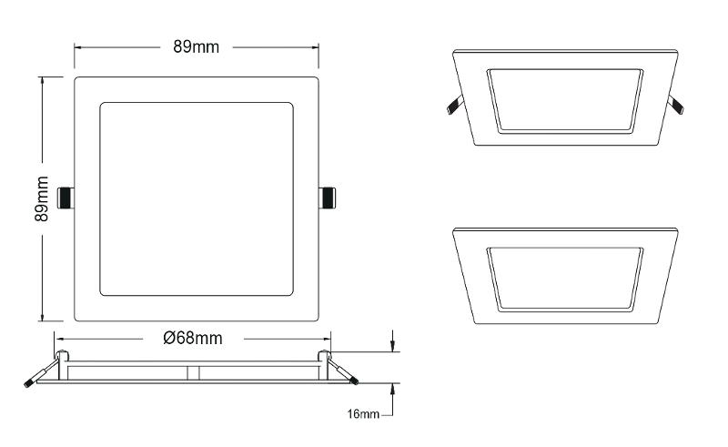 Светильник светодиодный декоративный бытовой LED 2-3-4K квадратный LED 3W 220V 4000K | Б0031158 | ЭРА — миниатюра 5