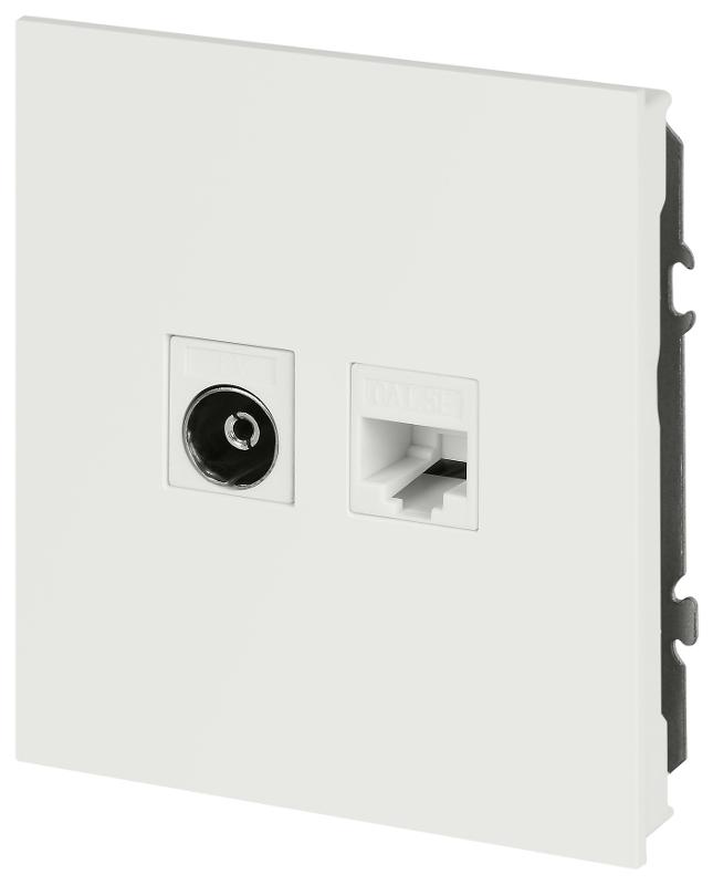 Розетка Arktik 16-3110-08 комбинированная RJ45+TV белый матовый | Б0070501 | ЭРА — миниатюра 3