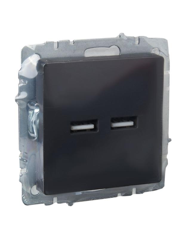 BRITE Розетка USB A+A 3,1А РЮ10-1-БрГ графит | BR-U21-D31-K53 | IEK — миниатюра 6