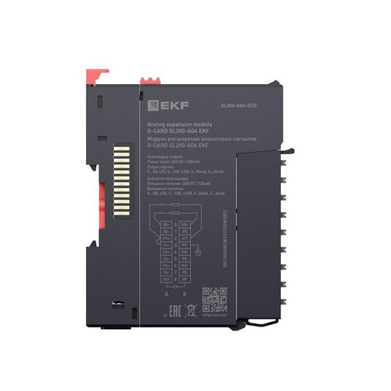 Модуль расширения аналоговых сигналов GL200-AO4 D-CARD |GL200-AQ4-DCD | EKF — миниатюра 3