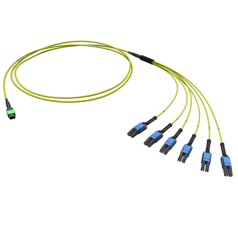 Оптическая разветвительная сборка 12ОВ 9/125 OS2, 1xMTP PRO(12)/6хLC-UPC Duplex Uniboot, тип полярности - прямая (Tx-->Rx), 2м(предустановленная конфи — DKC (ДКС)